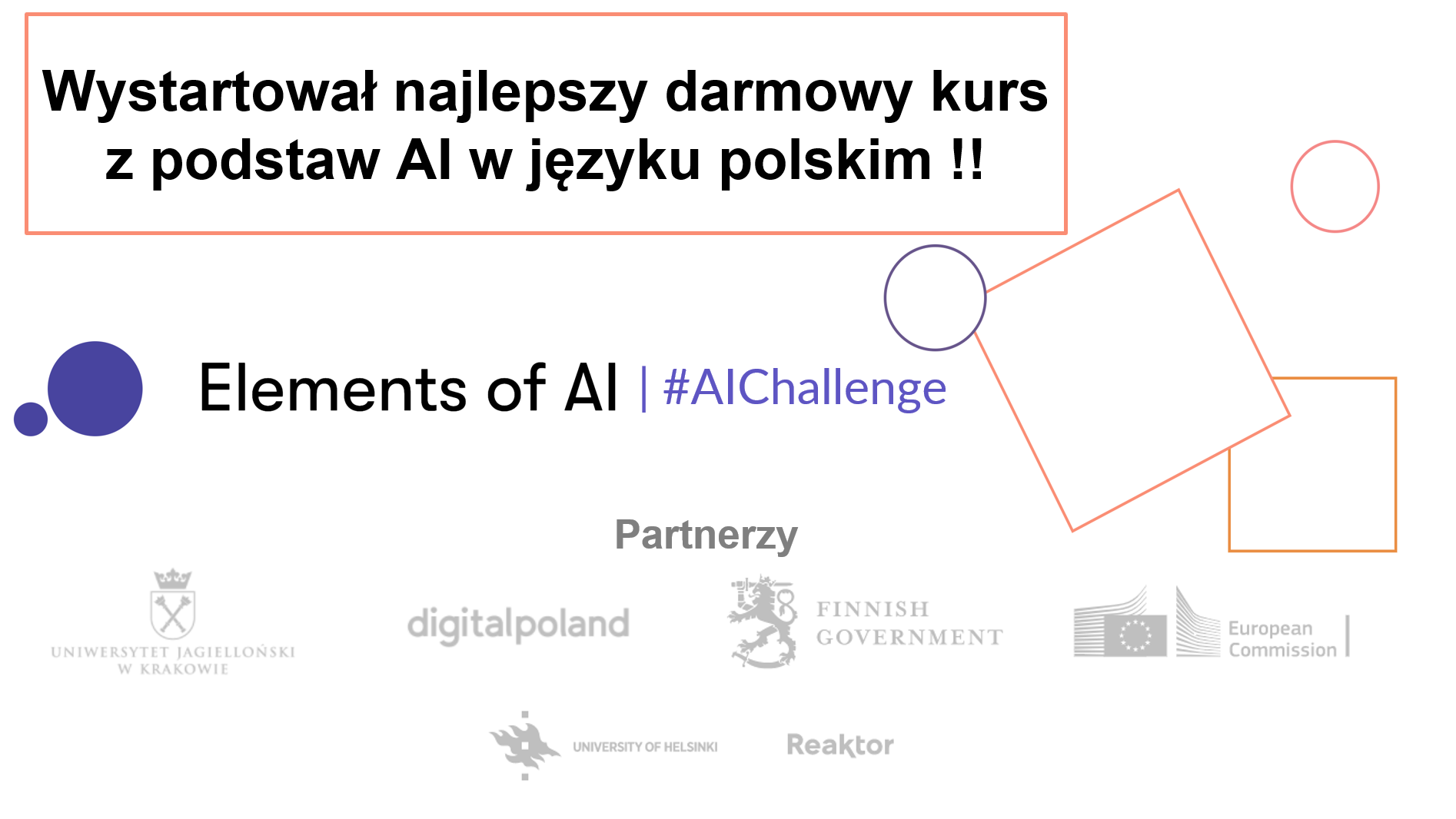 Elements of AI w Polsce i po polsku - serdecznie polecam!