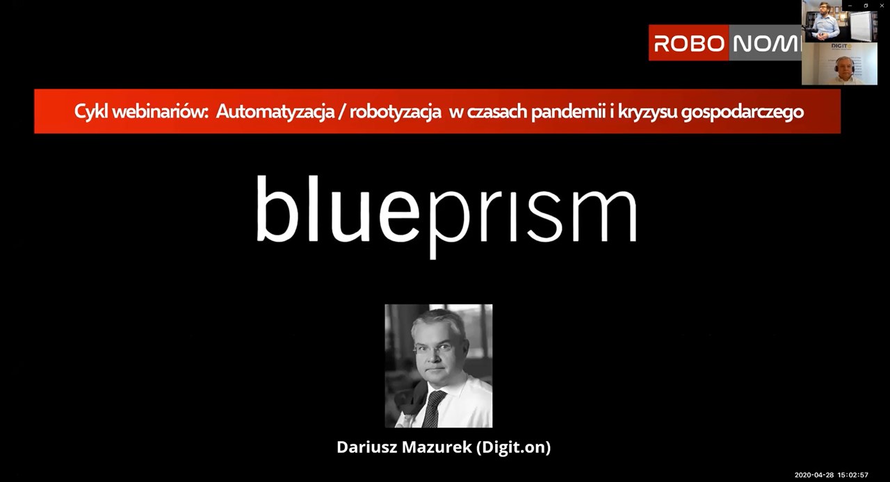 Nagrania i materiały z webinarium z przedstawicielami Blue Prism w Polsce